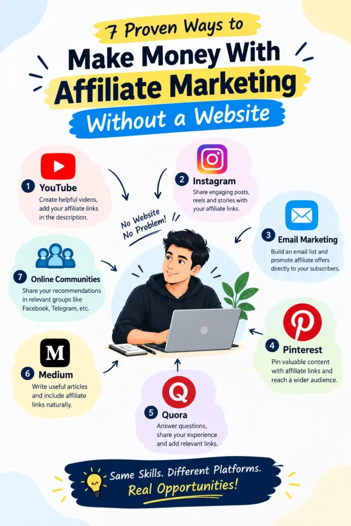 affiliate marketing without a website